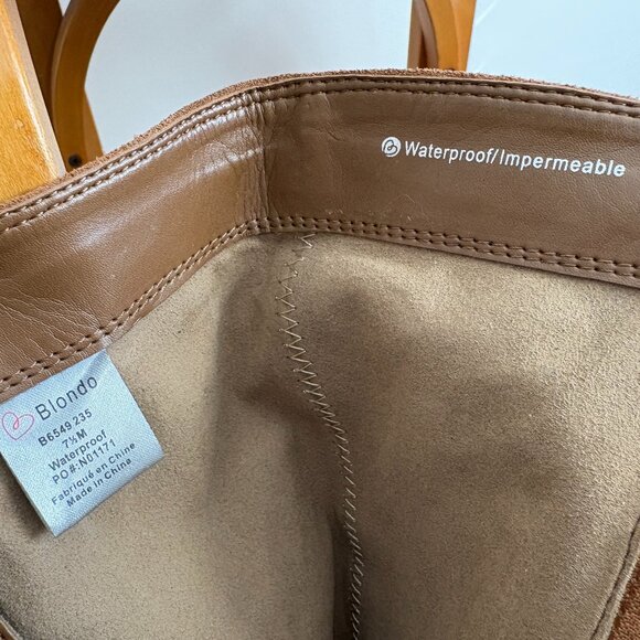 Blondo Nikki Caramel Tall Suede Waterproof Boot with 2.5" Heel, Size 7.5 - Picture 6 of 9